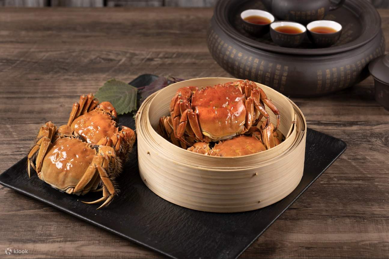 Granchi cinesi al vapore tradizionali (granchi cinesi di acqua dolce di circa 4 tael)